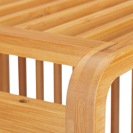 Bamboo shelf with rounded corners