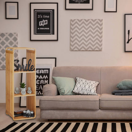 Bamboo shelf with rounded corners