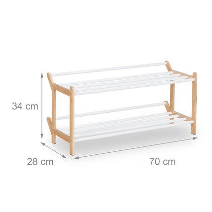 Bamboo shoe rack for 6 pairs of shoes