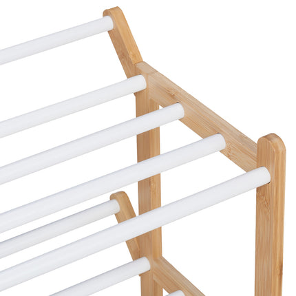 Bamboo shoe rack for 6 pairs of shoes