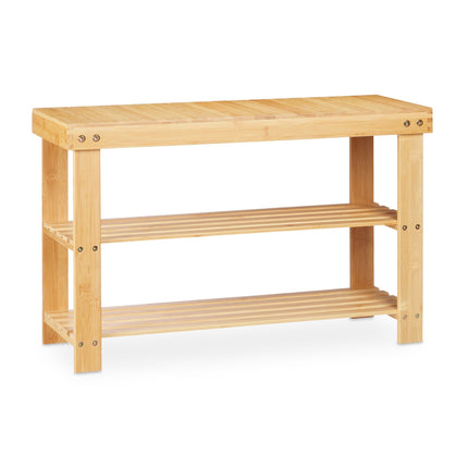 Bamboo shoe rack with bench