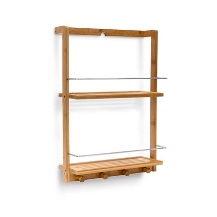 Bamboo shower shelf with 2 shelves