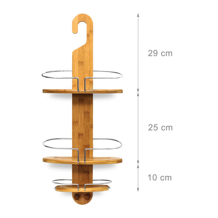 Bamboo shower shelf with 3 shelves
