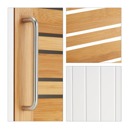 Bamboo side cabinet in white