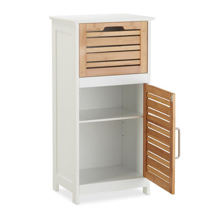 Bamboo side cabinet in white