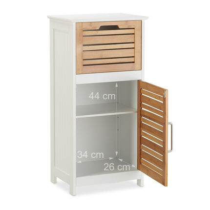 Bamboo side cabinet in white