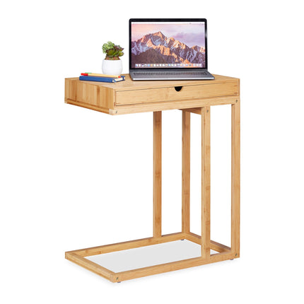 Bamboo side table with drawer