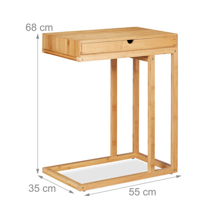 Bamboo side table with drawer