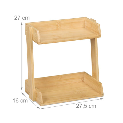 Bamboo spice rack with 2 levels