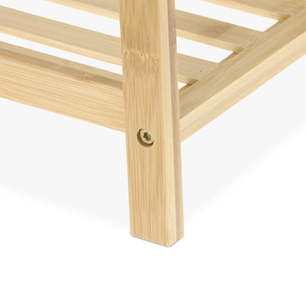 Bamboo standing towel rail
