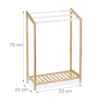 Bamboo standing towel rail