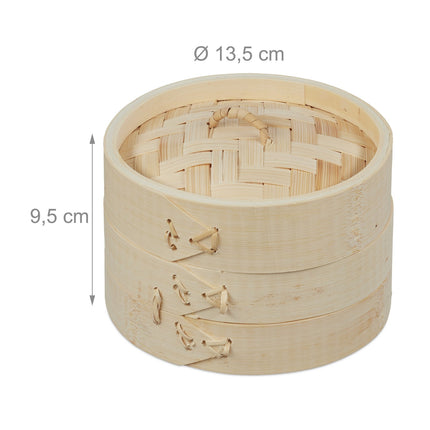 Bamboo steamer 13.5 cm set of 3