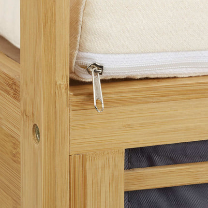 Bamboo stool with storage space
