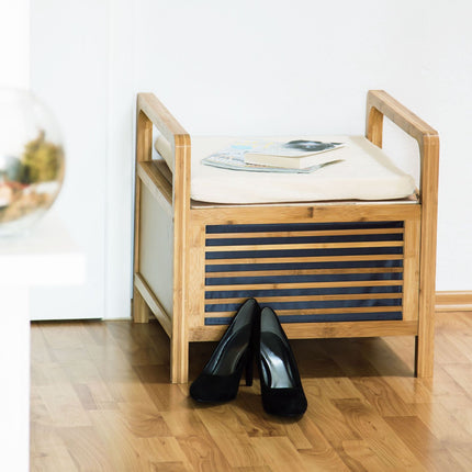 Bamboo stool with storage space