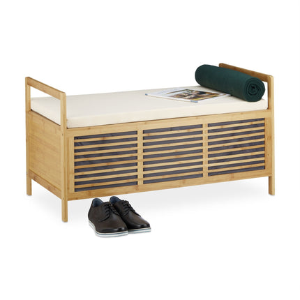 Bamboo stool with storage space