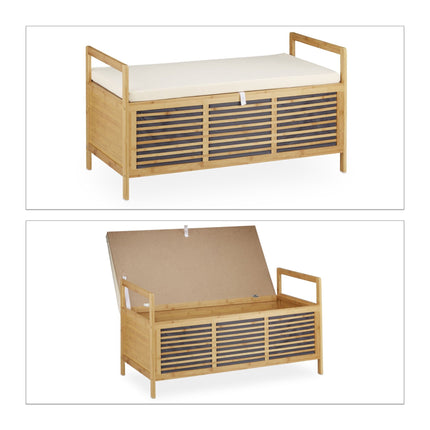 Bamboo stool with storage space