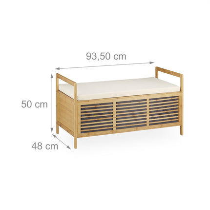 Bamboo stool with storage space