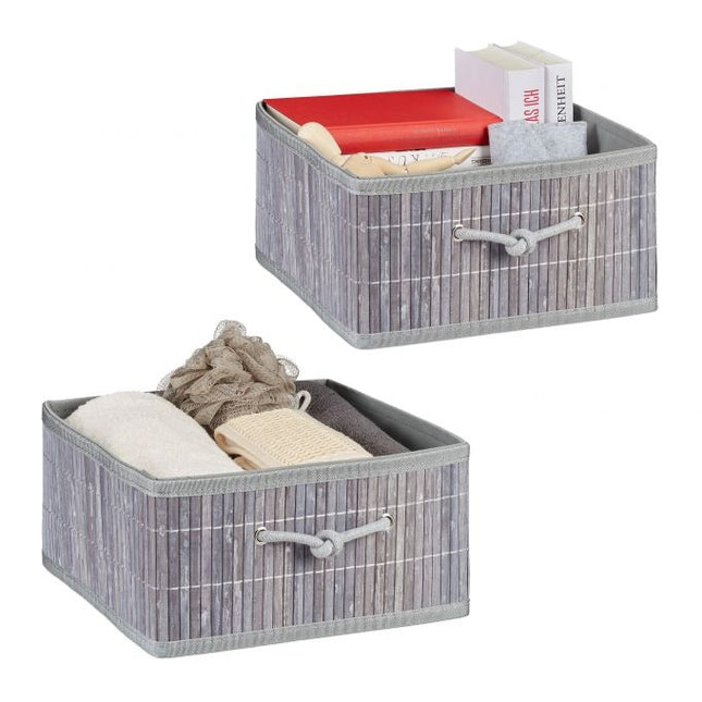 Bamboo storage basket set of 2
