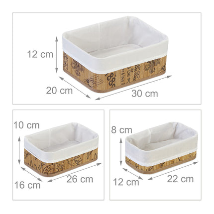 Bamboo storage basket - set of 3