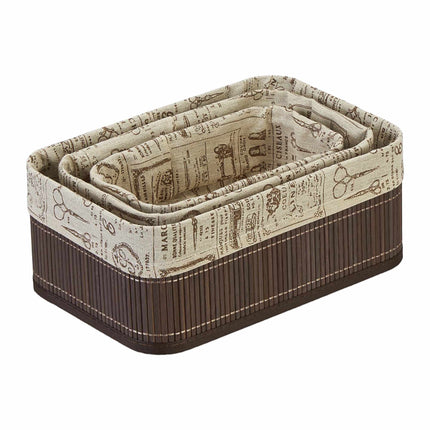 Bamboo storage basket - set of 3