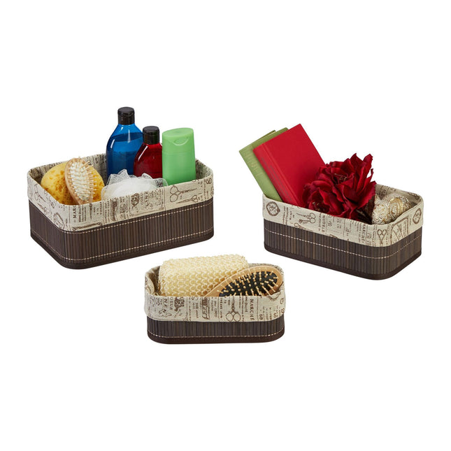 Bamboo storage basket - set of 3