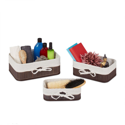 Bamboo storage baskets set of 3