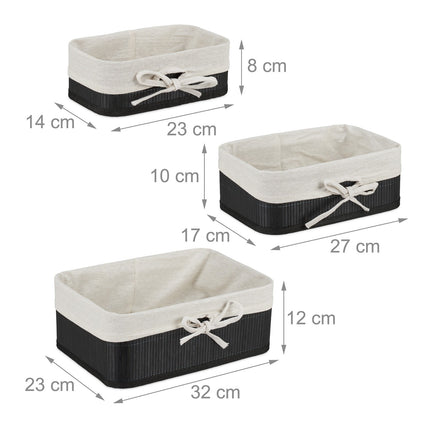 Bamboo storage baskets set of 3