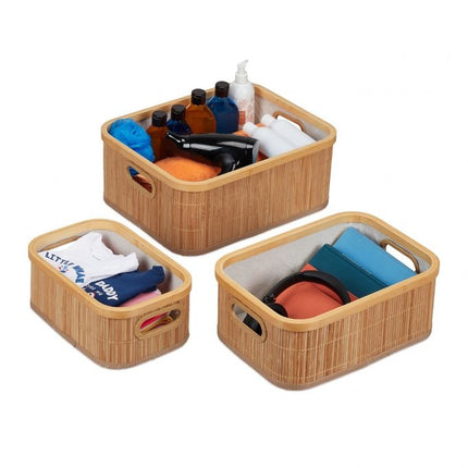 Bamboo storage baskets set of 3