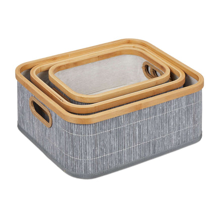 Bamboo storage baskets set of 3