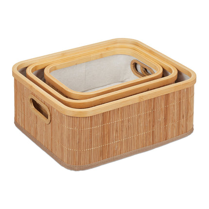 Bamboo storage baskets set of 3