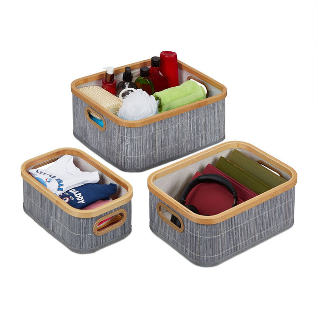 Bamboo storage baskets set of 3