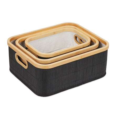 Bamboo storage baskets set of 3