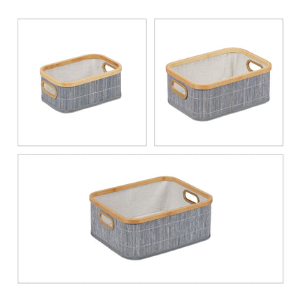 Bamboo storage baskets set of 3
