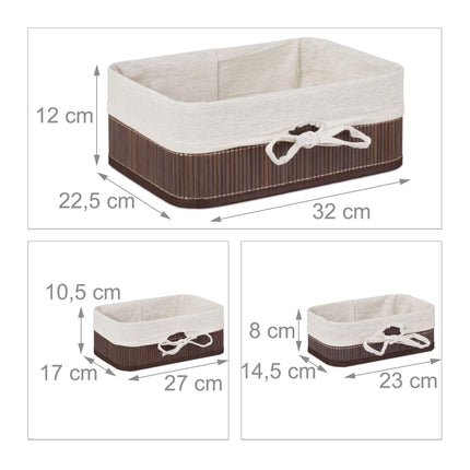 Bamboo storage baskets set of 3