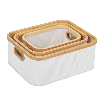 Bamboo storage baskets set of 3