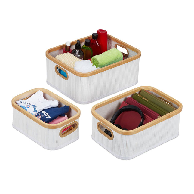 Bamboo storage baskets set of 3