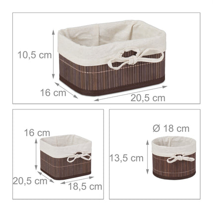 Bamboo storage baskets set of 4