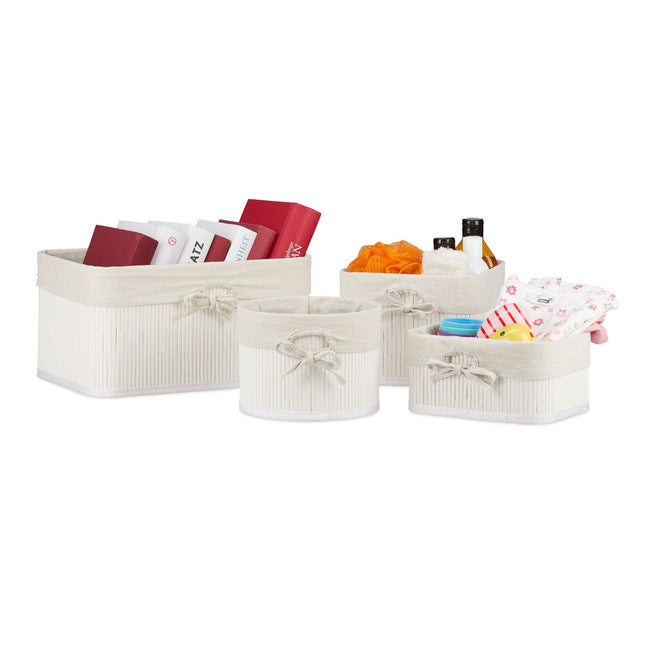 Bamboo storage baskets set of 4