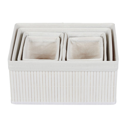 Bamboo storage baskets - set of 6