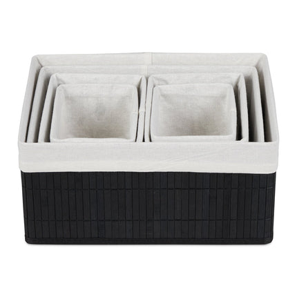 Bamboo storage baskets - set of 6