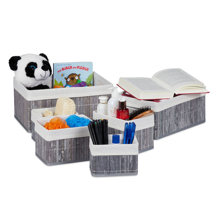Bamboo storage baskets - set of 6