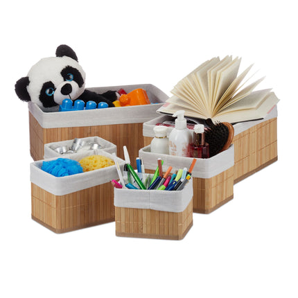 Bamboo storage baskets - set of 6