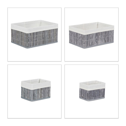 Bamboo storage baskets - set of 6