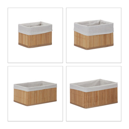 Bamboo storage baskets - set of 6