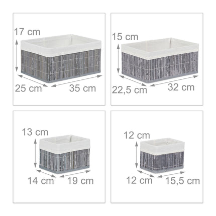 Bamboo storage baskets - set of 6