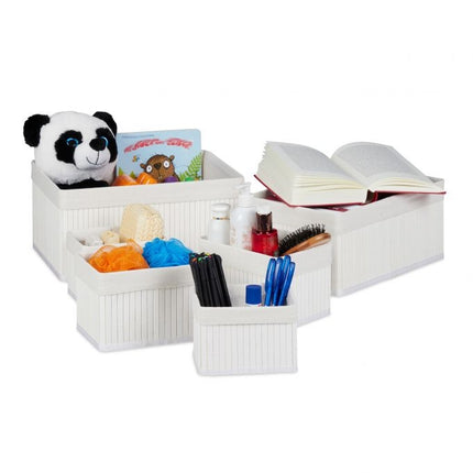 Bamboo storage baskets - set of 6