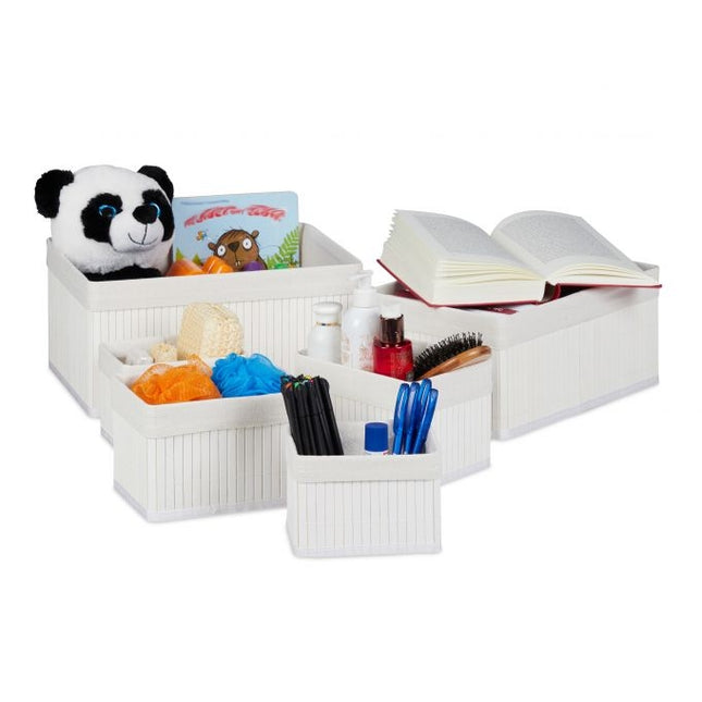 Bamboo storage baskets - set of 6