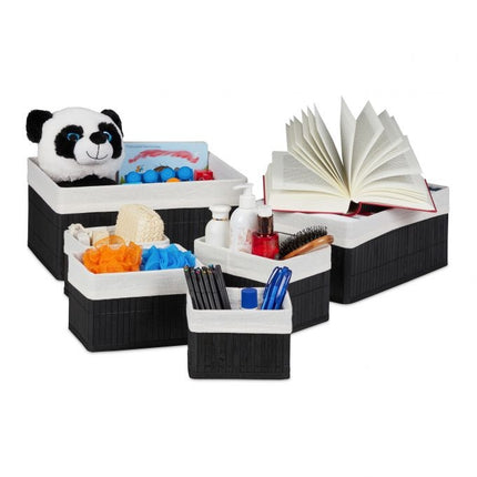 Bamboo storage baskets - set of 6