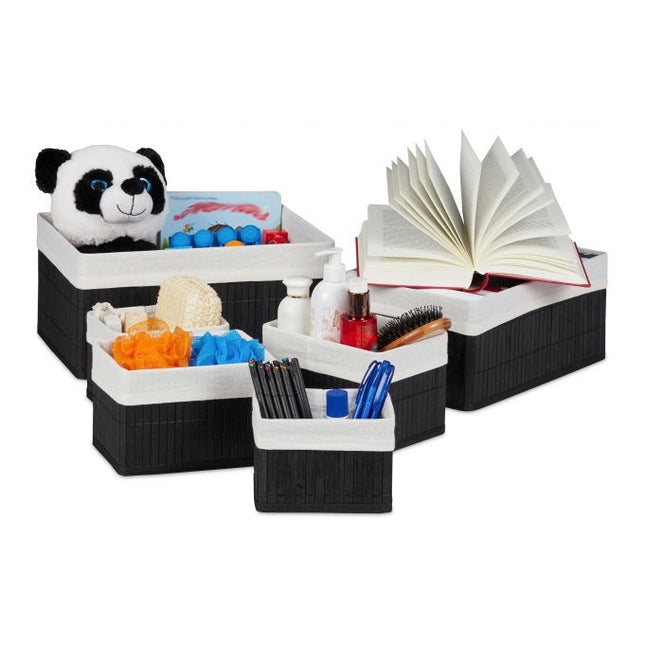Bamboo storage baskets - set of 6