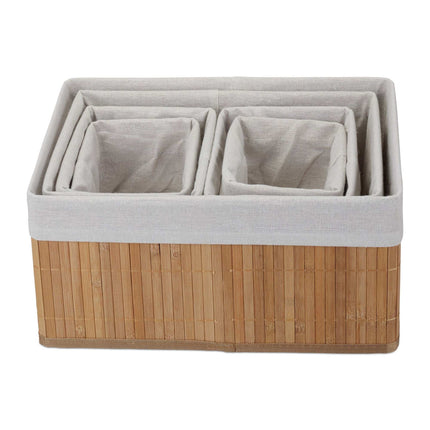 Bamboo storage baskets - set of 6